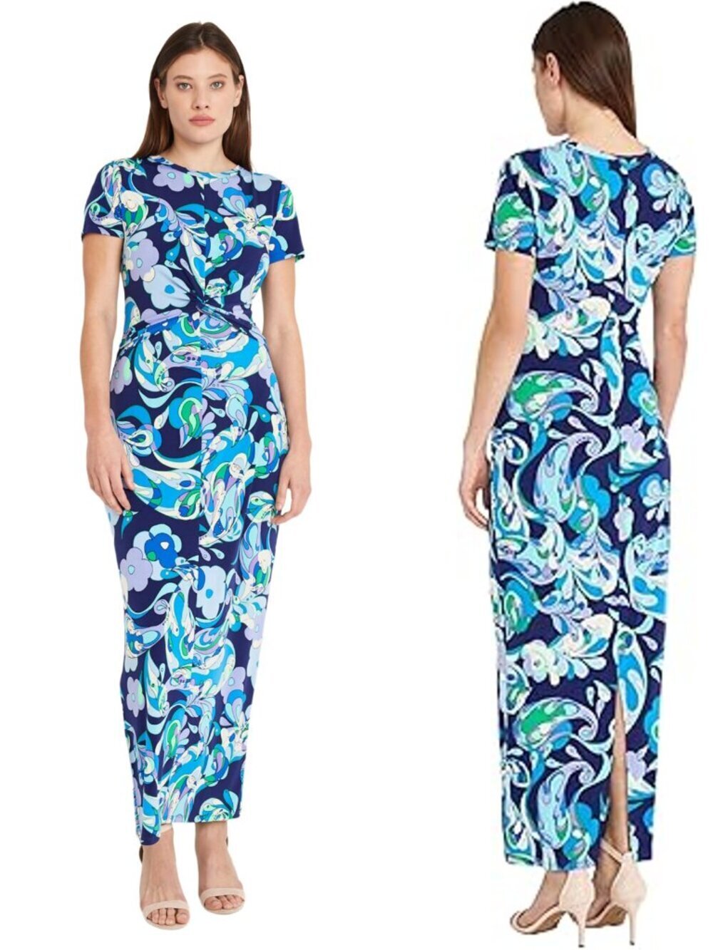 NWT New Donna Morgan Twist Detail Maxi Floral Dress Size 2
